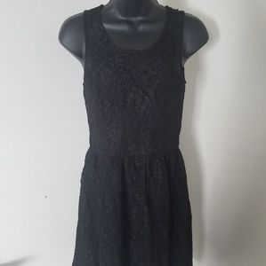 Moda international black lace dress medium nwot